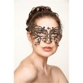 Perfectpretend Silver with Clear Rhinestones Elegant Butterfly Metal Laser Cut Masquerade Mask - One Size PE2606749